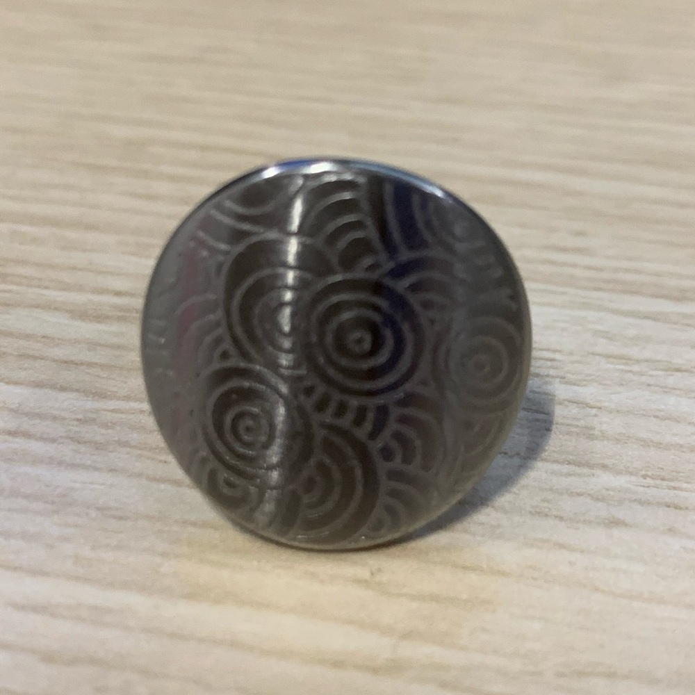 Stainless steel high polish ring w/ design - 7